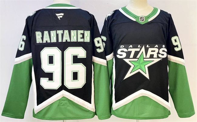Men's Dallas Stars #96 Mikko Rantanen Black 2025/26 Alternate Stitched Hockey Jersey